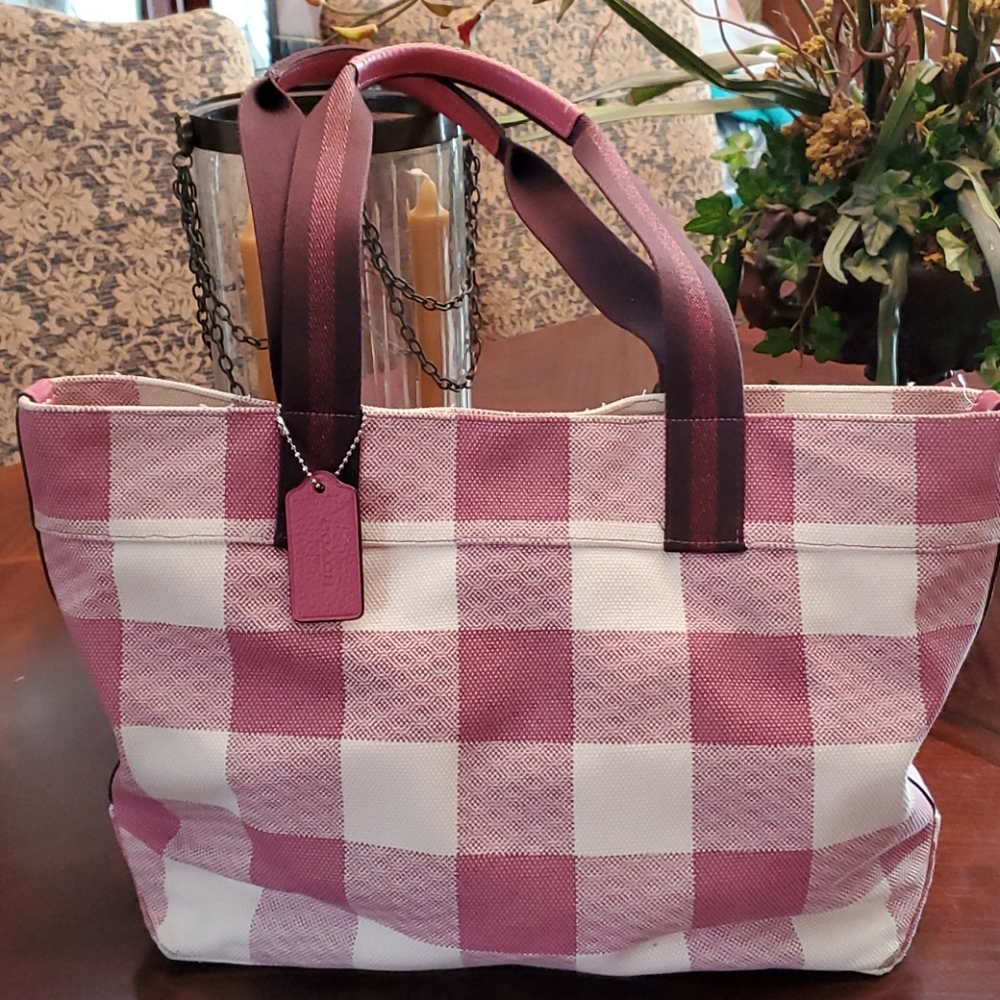 Coach Pink/Off White Purse